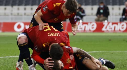 Spain players celebrate (Reuters)