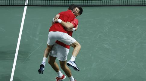 Novak Djokovic and Nikola Chachic Celebrate (Reuters)