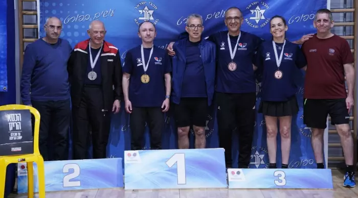הזוכים באליפות ישראל בטניס שולחן פרקינסון (מקסים דופלי, מכבי ישראל)